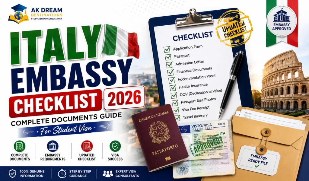 Italy Embassy Checklist for Student Visa