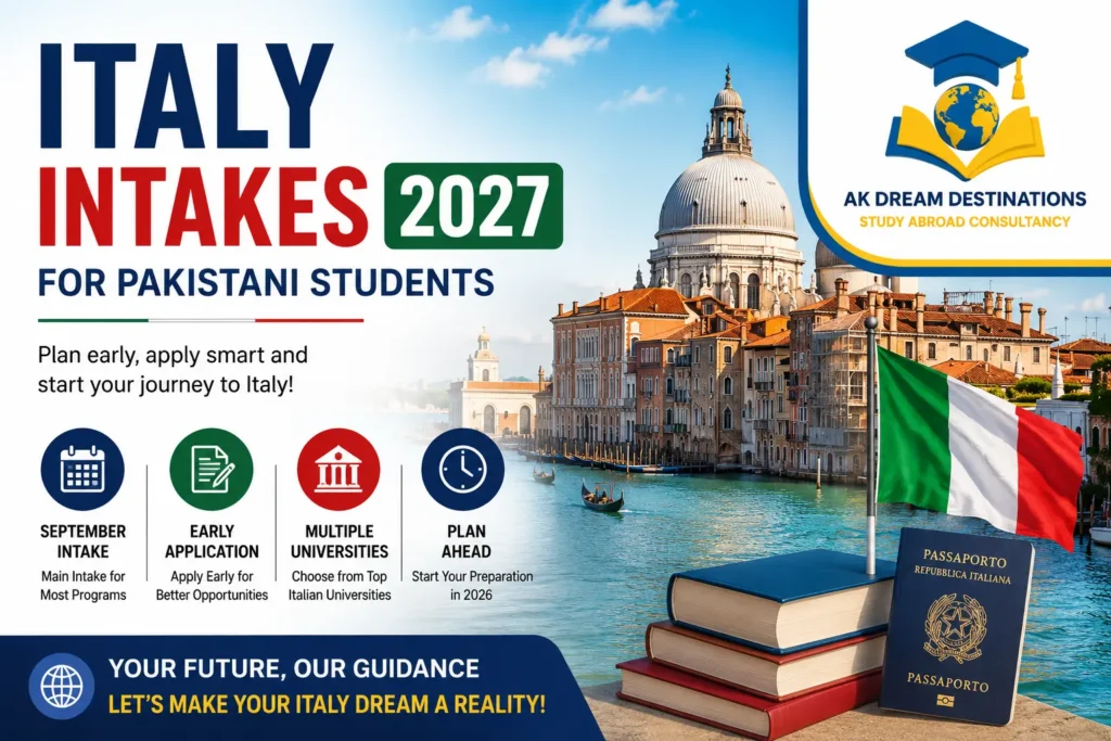 Italy Intakes 2027 for Pakistani Students
